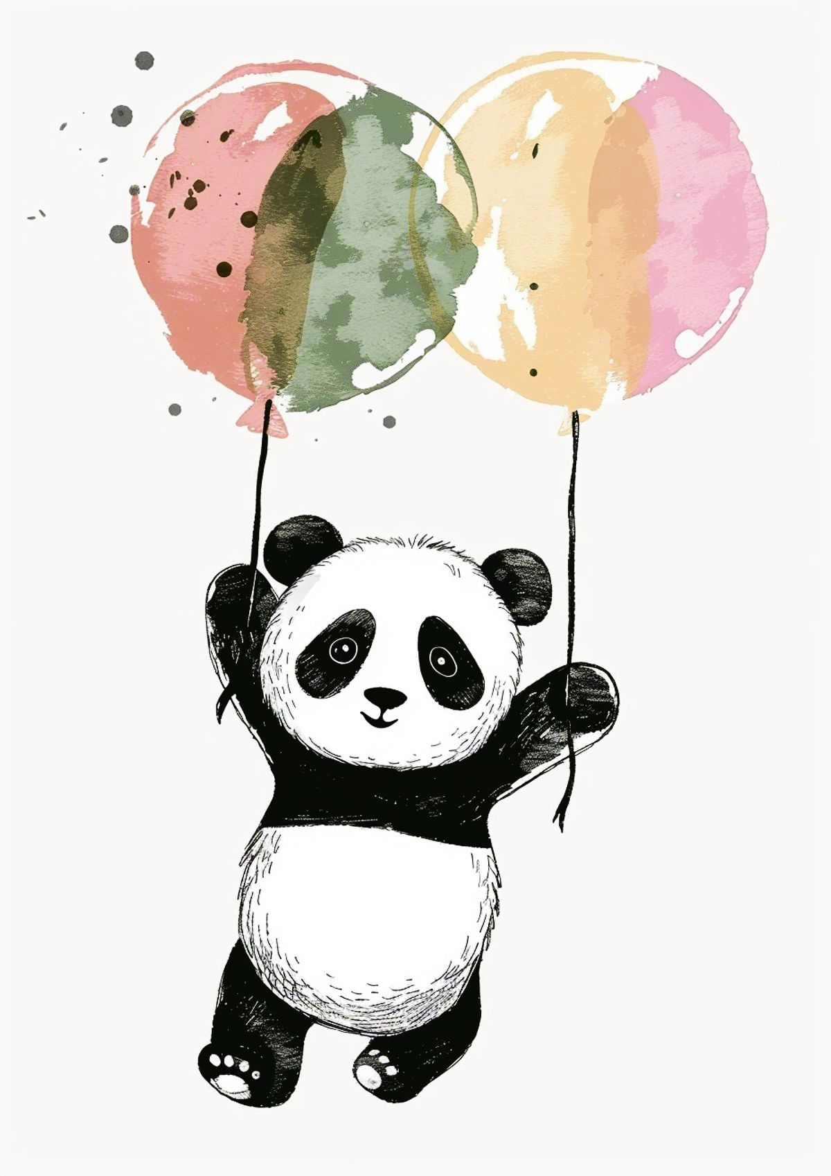 Kids Panda Balloons artwork